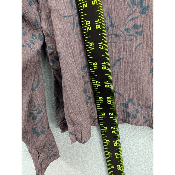 Thin Air Brown Blouse Womens Brown Floral Long Sleeve Rayon Top Boho Size Small - Picture 7 of 10